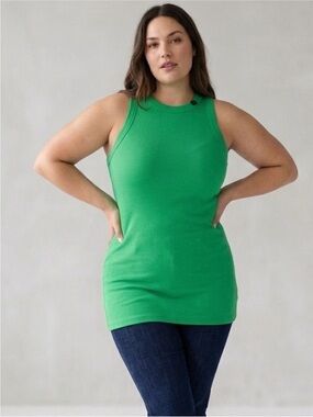 Old Navy Green Ribbed Fitted
Tunic Tank Top XXL